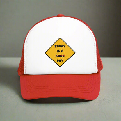 Good Day Funny Trucker Cap with a vintage-style snapback design, perfect for adding humor to your outfit. This retro-inspired, unisex hat is great for both women and men, making it a fun and silly accessory. Ideal as a gag gift for adults or as a playful addition to casual wear.