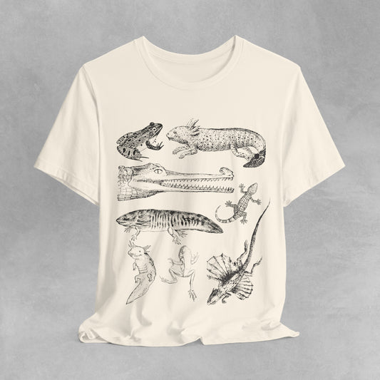 Herpetology Shirt, Reptiles & amphibians vintage style shirt, reptile shirt, amphibian t shirt, Herpetology Gift, Lizard Tee shirt, frog tee