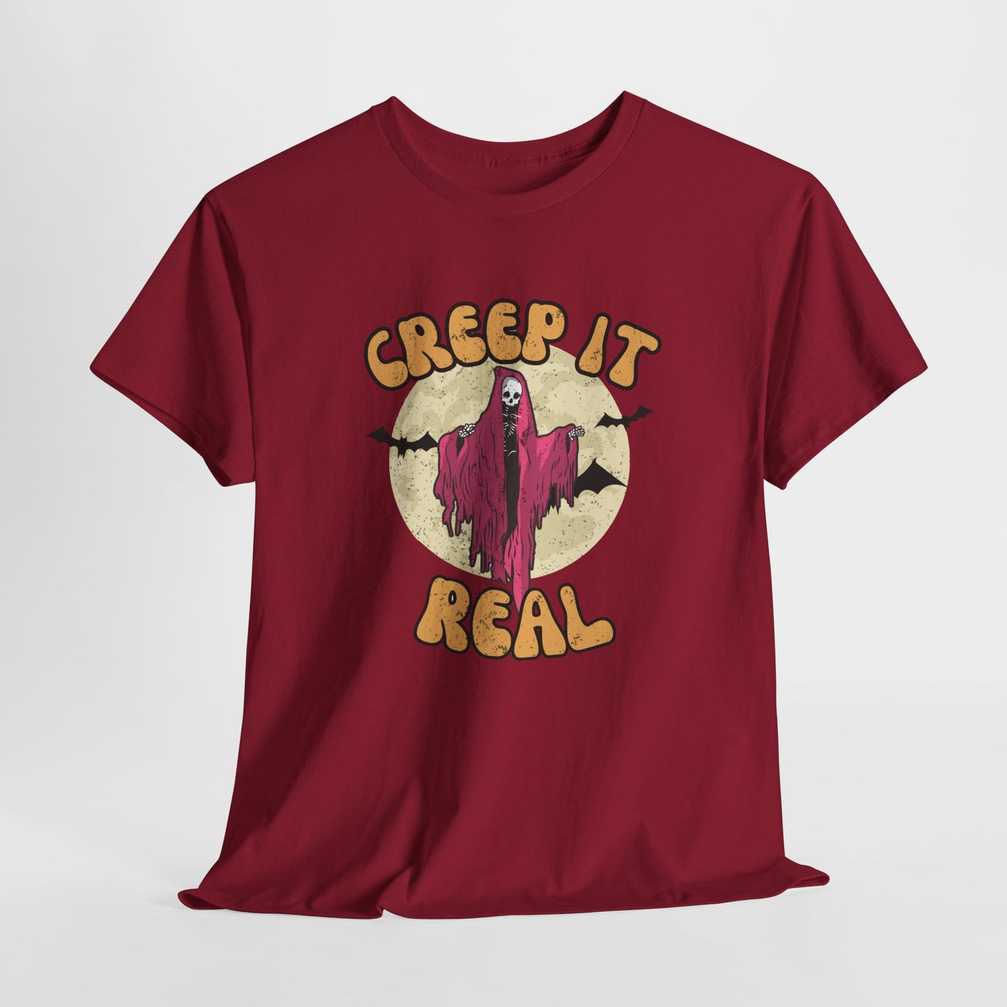 Creep it Real spooky t-shirt - Unisex Heavy Cotton Tee - Retro inspired creepy - t-shirt - Halloween inspired shirt