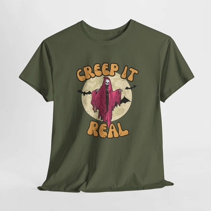 Creep it Real spooky t-shirt - Unisex Heavy Cotton Tee - Retro inspired creepy - t-shirt - Halloween inspired shirt