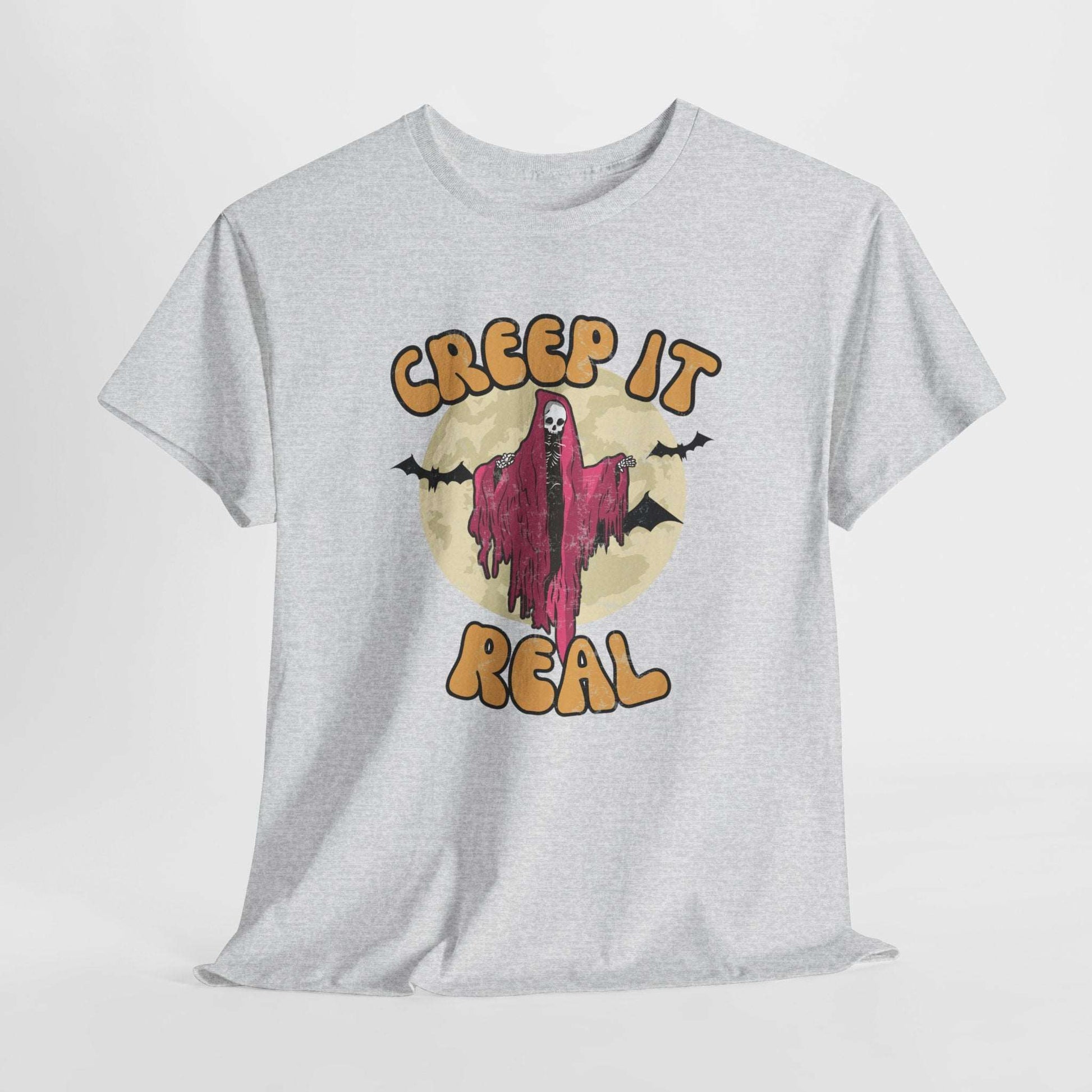 Creep it Real spooky t-shirt - Unisex Heavy Cotton Tee - Retro inspired creepy - t-shirt - Halloween inspired shirt