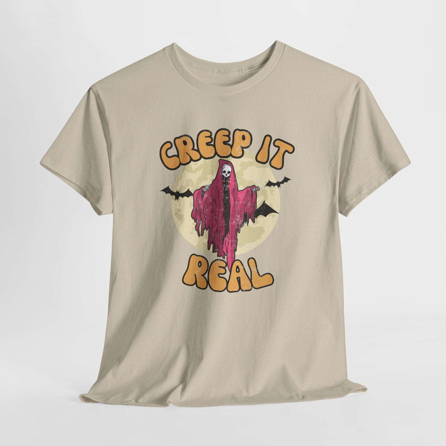 Creep it Real spooky t-shirt - Unisex Heavy Cotton Tee - Retro inspired creepy - t-shirt - Halloween inspired shirt