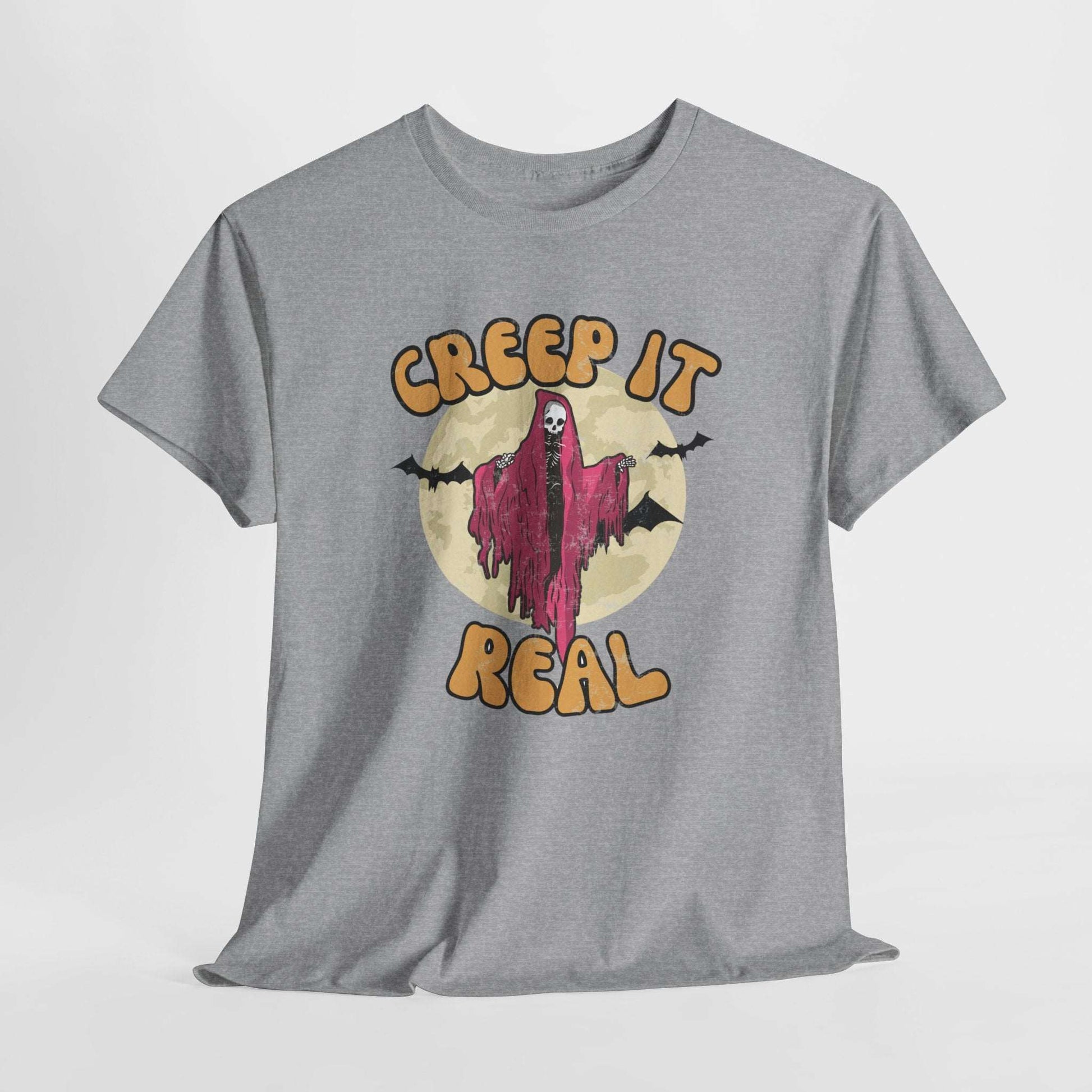 Creep it Real spooky t-shirt - Unisex Heavy Cotton Tee - Retro inspired creepy - t-shirt - Halloween inspired shirt