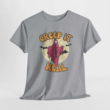 Creep it Real spooky t-shirt - Unisex Heavy Cotton Tee - Retro inspired creepy - t-shirt - Halloween inspired shirt