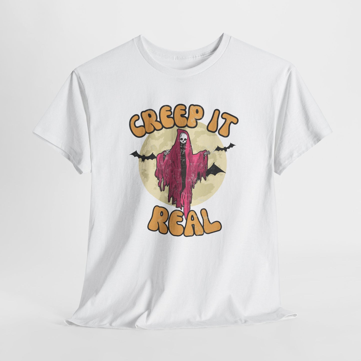 Creep it Real spooky t-shirt - Unisex Heavy Cotton Tee - Retro inspired creepy - t-shirt - Halloween inspired shirt