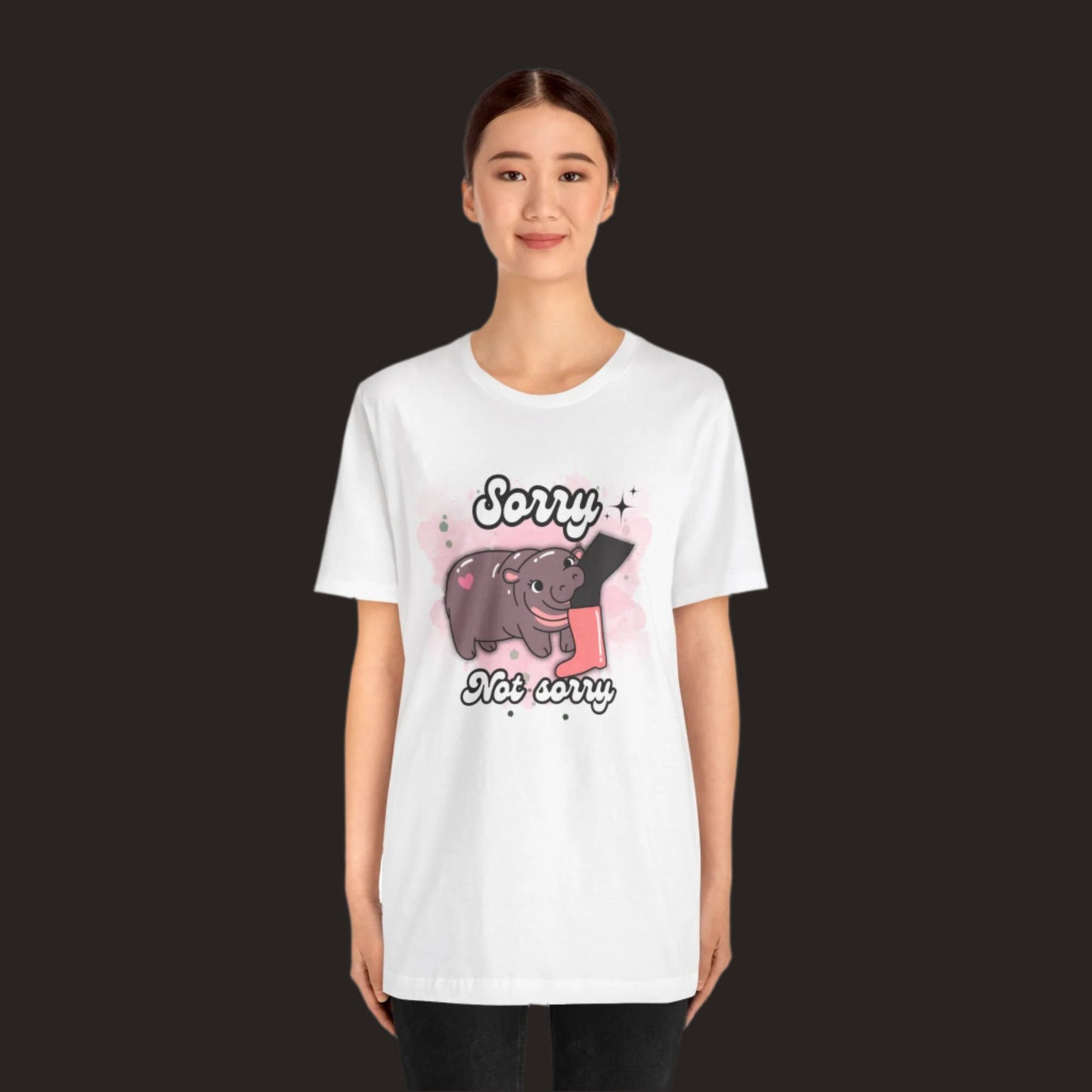 Adorable Pygmy Hippo Graphic Tee featuring a cute design of a viral baby hippo meme, made from soft cotton, perfect for animal lovers and casual wear, ideal for gifts and nature enthusiasts.