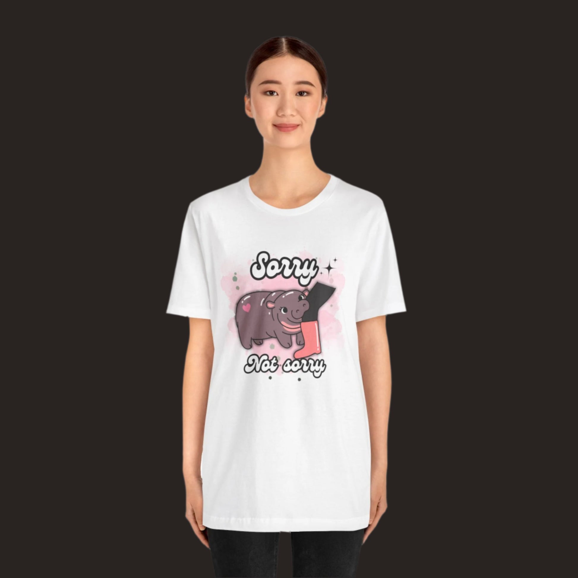 Adorable Pygmy Hippo Graphic Tee featuring a cute design of a viral baby hippo meme, made from soft cotton, perfect for animal lovers and casual wear, ideal for gifts and nature enthusiasts.