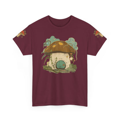 Cottagecore Mushroom House T-Shirt - Whimsical Sleeve Design"
"Fairycore-Inspired T-Shirt with Cute Mushroom Illustrations"
"Charming Cottagecore Mushroom House Tee - Perfect for Nature Lovers"