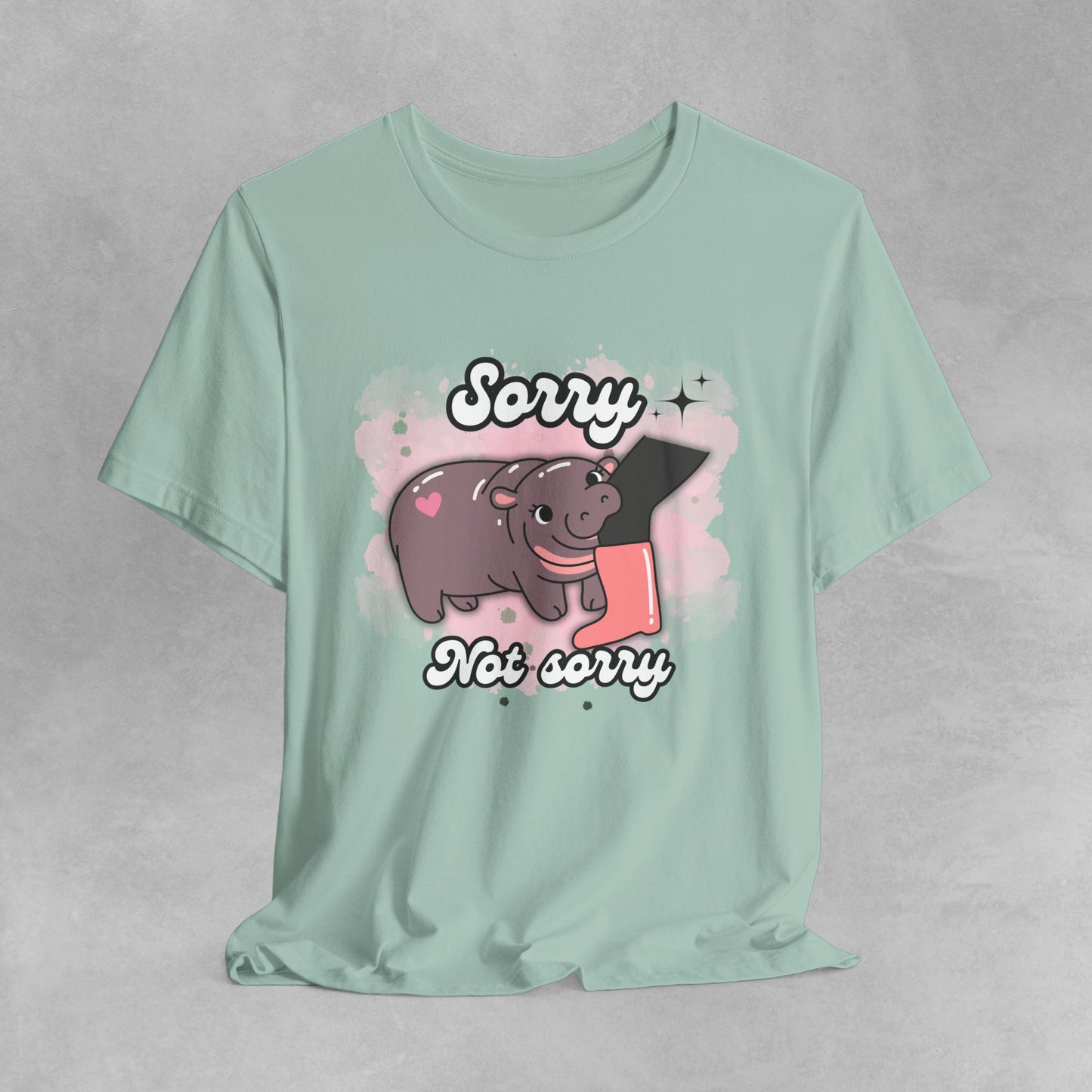 Adorable Pygmy Hippo Graphic Tee featuring a cute design of a viral baby hippo meme, made from soft cotton, perfect for animal lovers and casual wear, ideal for gifts and nature enthusiasts