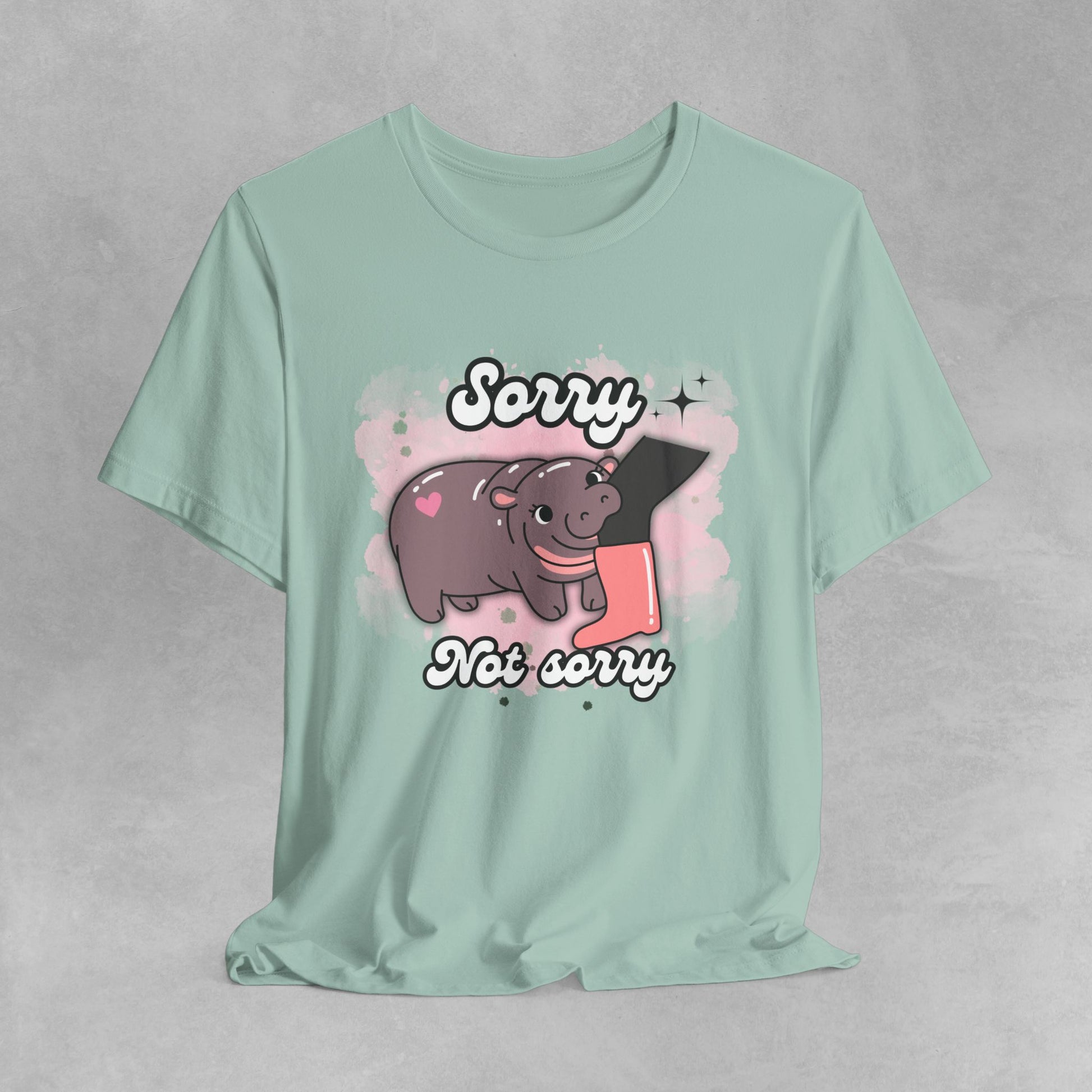 Adorable Pygmy Hippo Graphic Tee featuring a cute design of a viral baby hippo meme, made from soft cotton, perfect for animal lovers and casual wear, ideal for gifts and nature enthusiasts