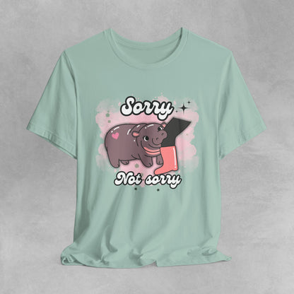 Adorable Pygmy Hippo Graphic Tee featuring a cute design of a viral baby hippo meme, made from soft cotton, perfect for animal lovers and casual wear, ideal for gifts and nature enthusiasts