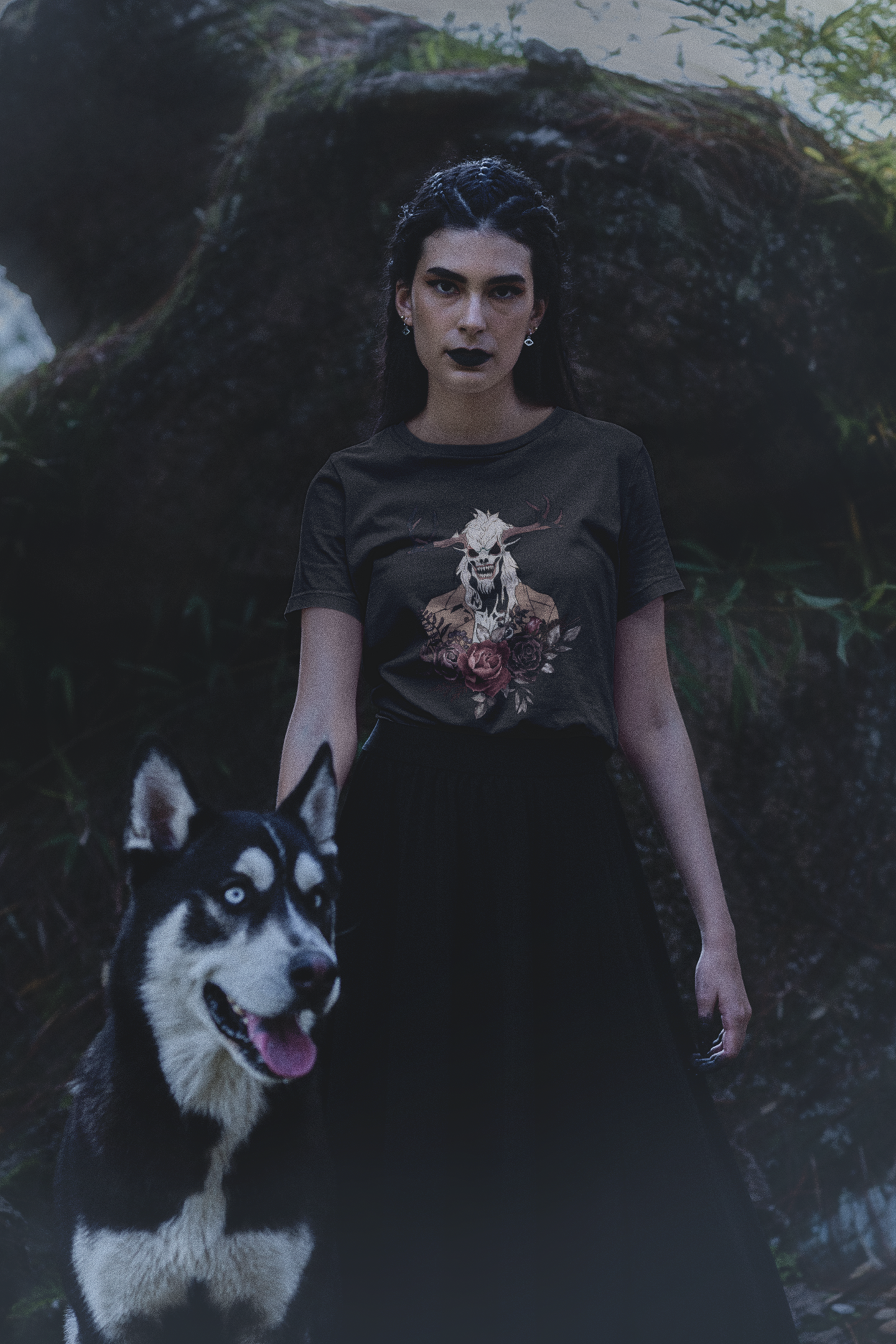 Wendigo tshirt Folkore Tshirt Horror Themed Unisex t-shirt Creepy Shirt Scary Shirt Weird Stuff Weird Shirts Naturecore Cryptid dark flower - Aurora Corner Shop