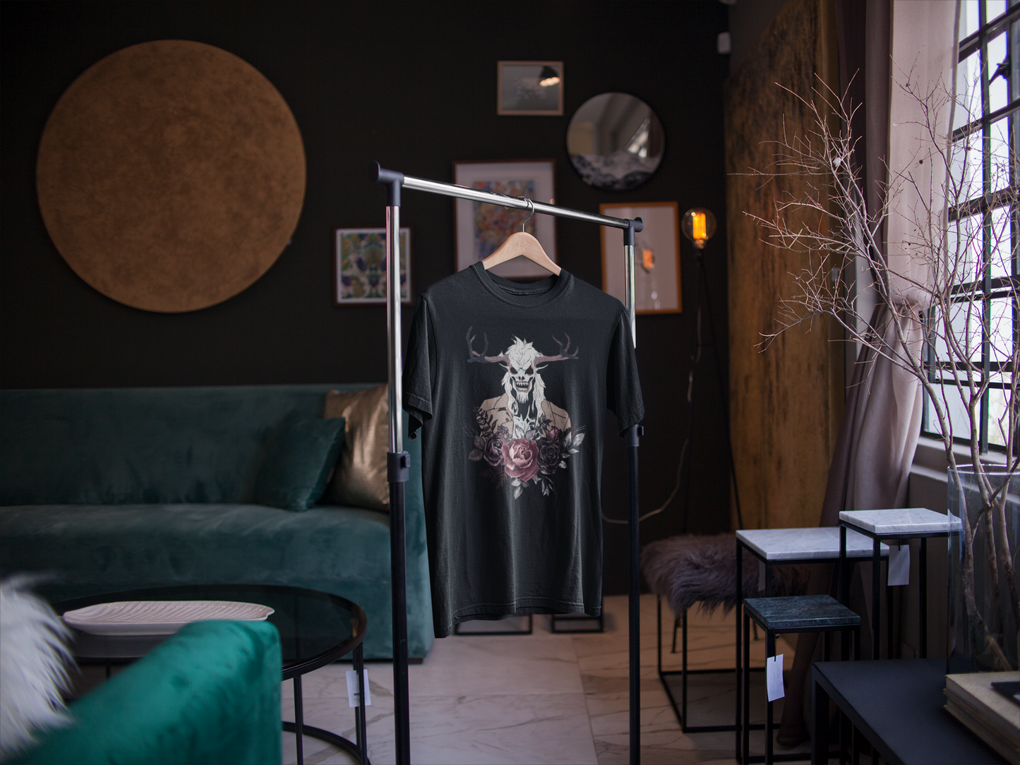 Wendigo tshirt Folkore Tshirt Horror Themed Unisex t-shirt Creepy Shirt Scary Shirt Weird Stuff Weird Shirts Naturecore Cryptid dark flower - Aurora Corner Shop