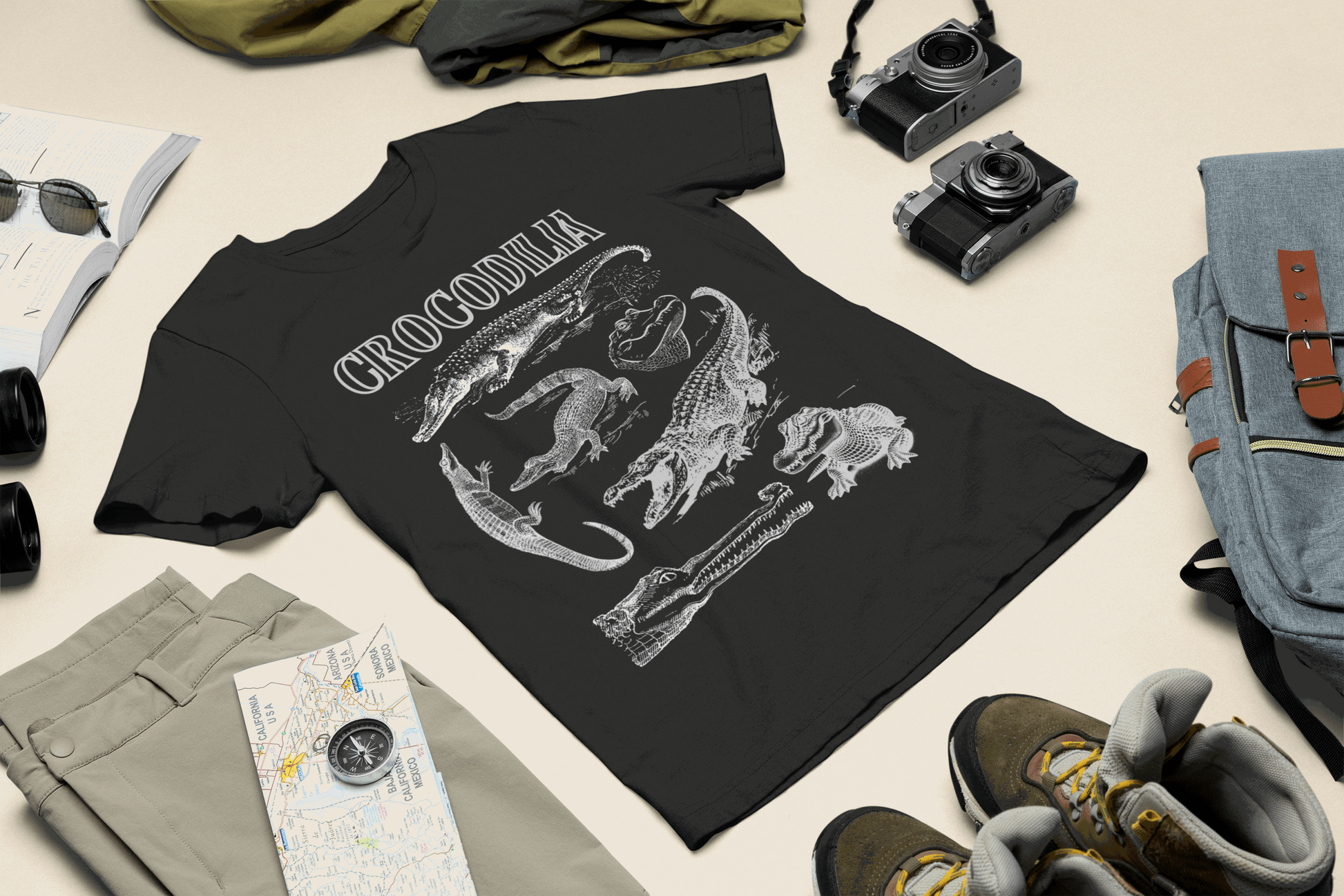 Crocodilia Herpetology t shirt, crocodile t shirt, alligator t shirt, gharial t shirt, lizard t shirt, vintage style zoology shirt animal