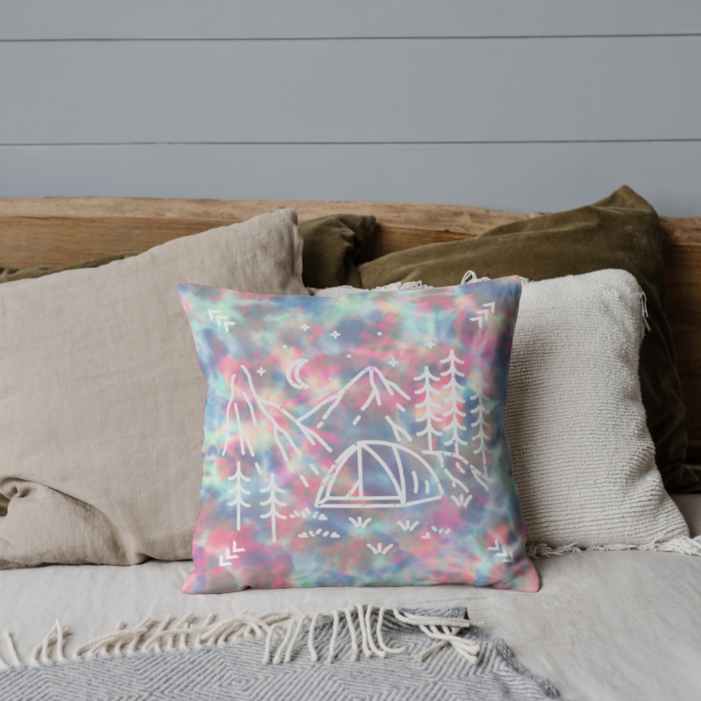 Soul of an adventurer square pillow Tie Dye-  Let Your Wanderlust Roam Free - Aurora Corner Shop