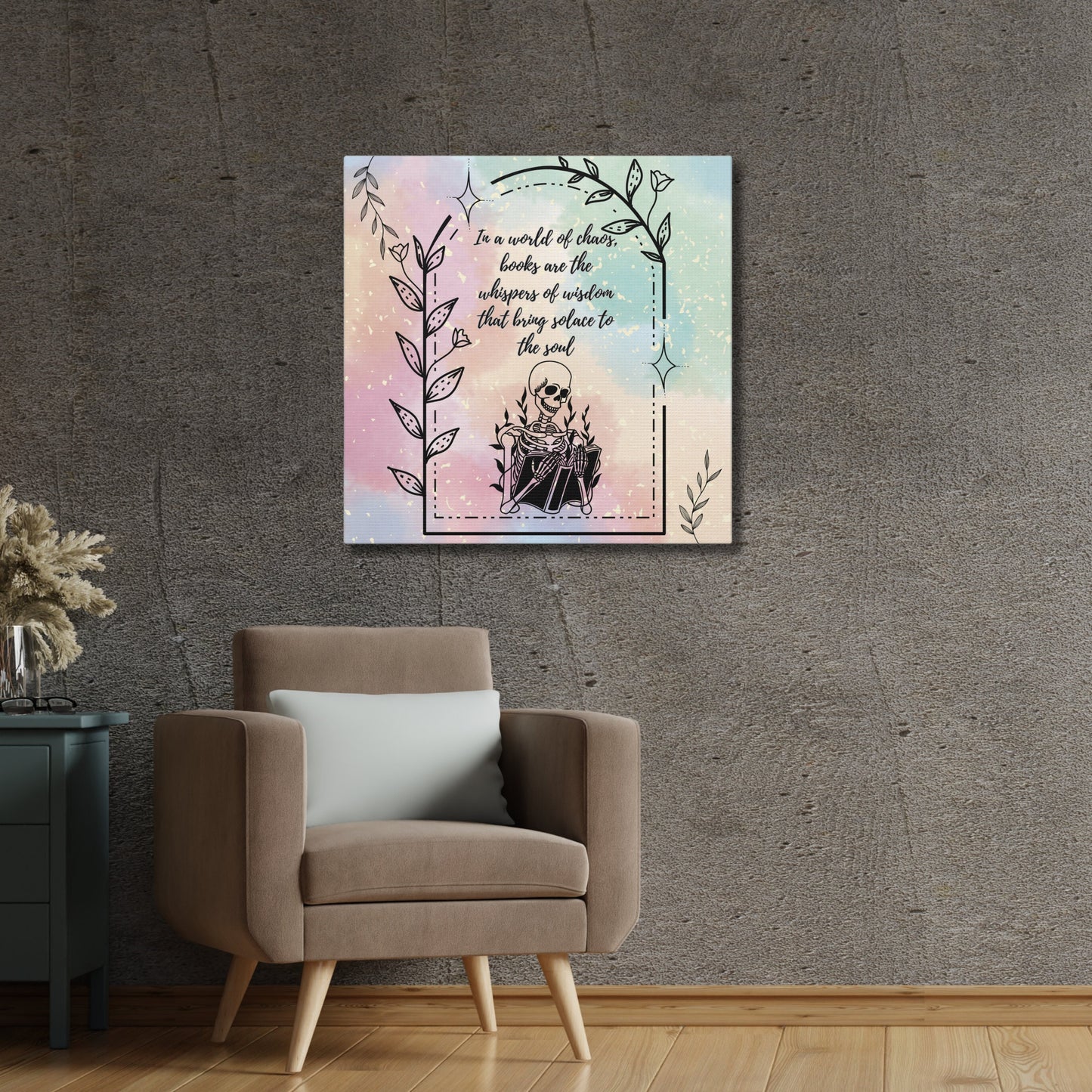 Books are the whispers of wisdom Matte Canvas wall art