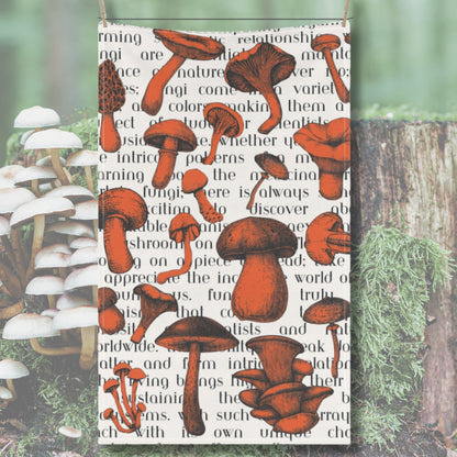 Nature's bounty Mushroom Kitchen Towel - Fungi design - Nature inspired home decor