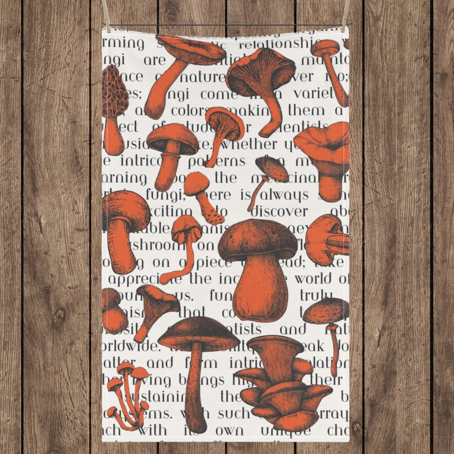 Nature's bounty Mushroom Kitchen Towel - Fungi design - Nature inspired home decor