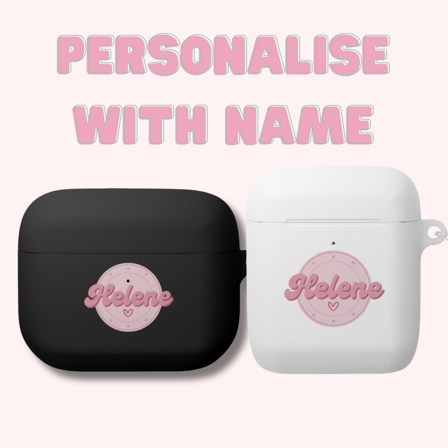 Cute Personalised Airpod Case Cover Soft Shell For Airpods 1,2 & Airpods Pro - Custom case for Airpods - Personalise with your name