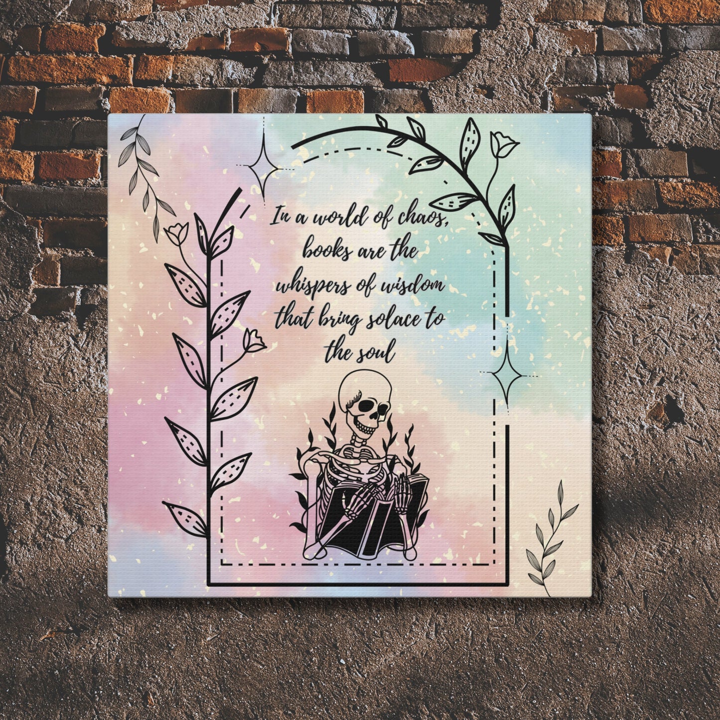 Books are the whispers of wisdom Matte Canvas wall art