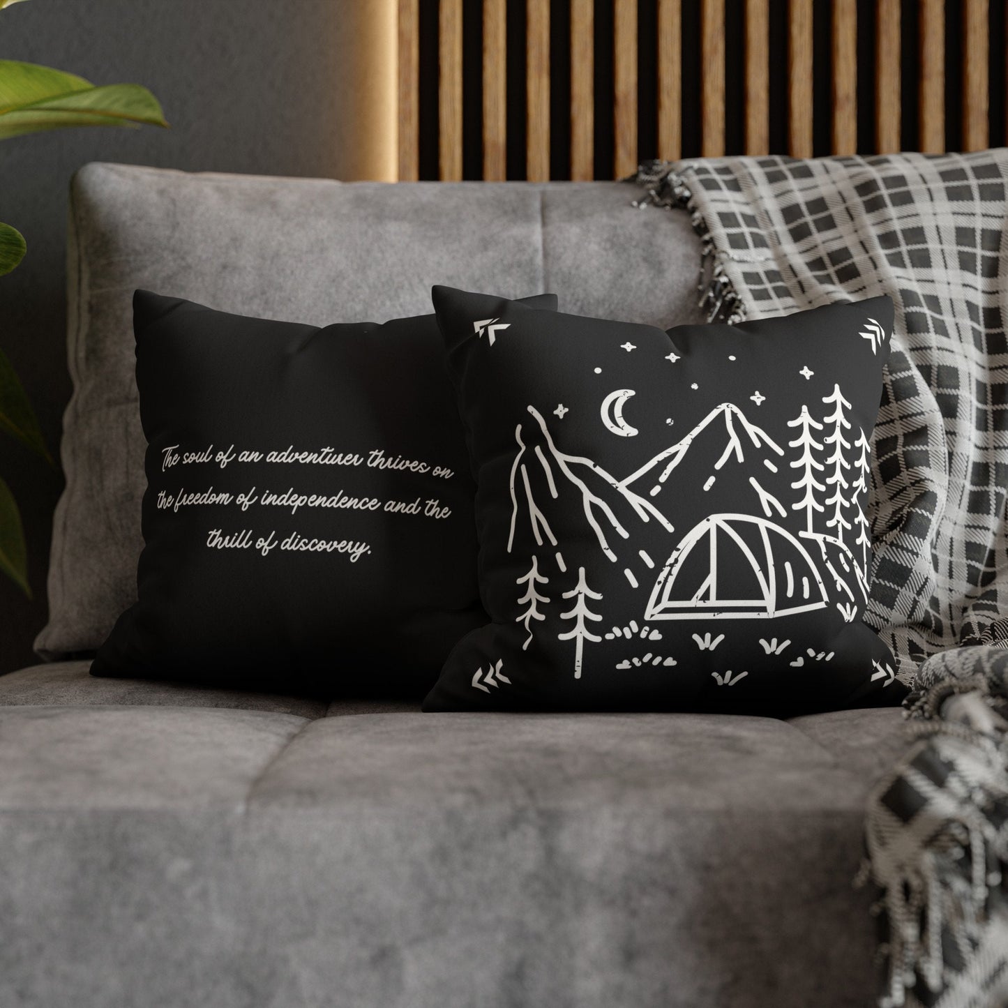 Adventure modern minimalist Pillow case Home Decor Decorative Pillow Case black pillow Cushion Cover Interior Decore Sofa Gift camping gift