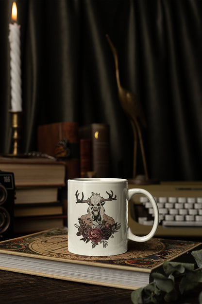 Wendigo Mug floral - Monster Floral Gifts Folk Art Housewarming Gothic Birthday Gift Funny Creepy Weird Stuff Quirky Whimsical Tea Cup Goth