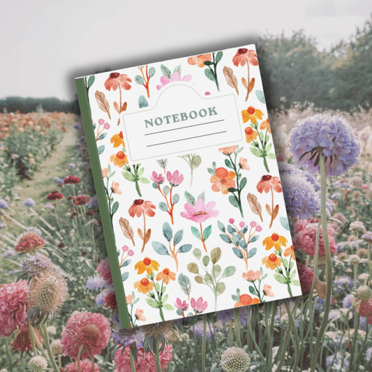 Watercolour garden floral Journal - customizable journal - floral notebook- watercolour - flowers - cottagecore - personalizeble notebook