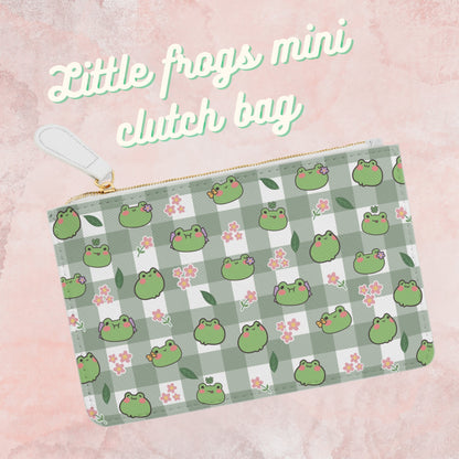 Kawaii Little Frogs Mini Clutch Bag - Stylish & Practical Vegan Leather Accessory