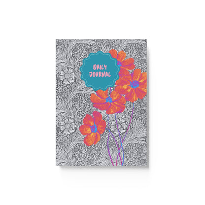 Vibrant Duotone Floral Print hard cover Notebook | Stylish Journal