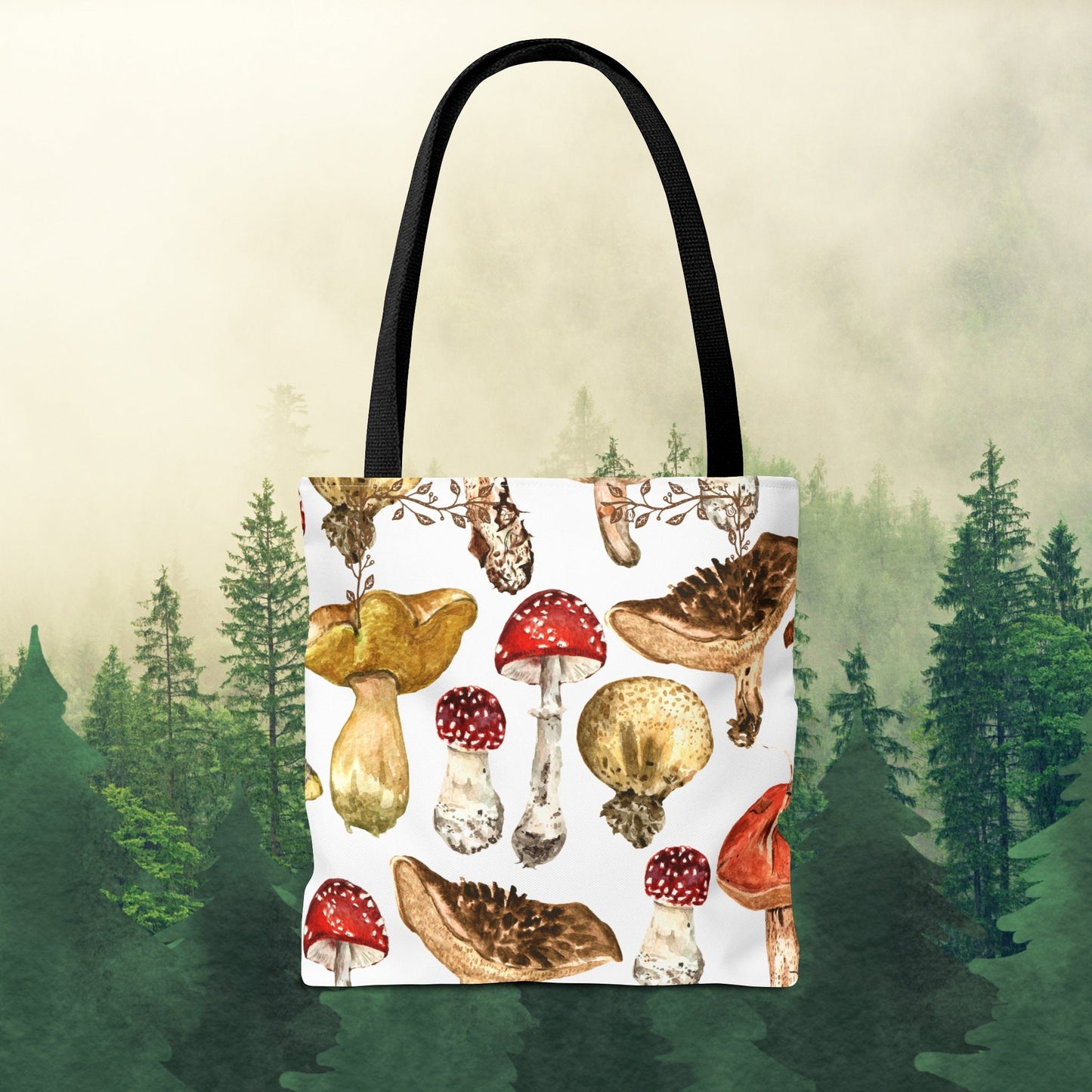 Fun-gi Delight Tote Bag in White: Carry Your Love for Mushrooms Everywhere!