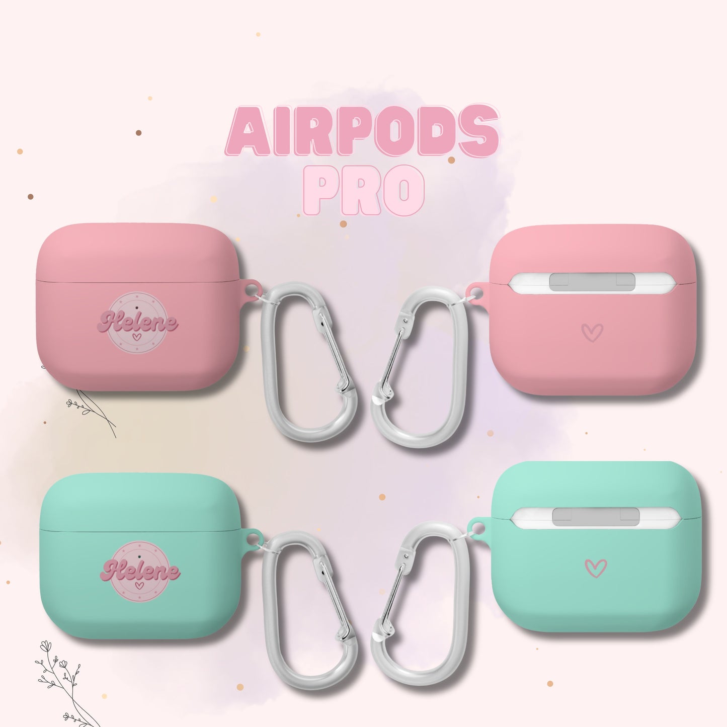 Cute Personalised Airpod Case Cover Soft Shell For Airpods 1,2 & Airpods Pro - Custom case for Airpods - Personalise with your name