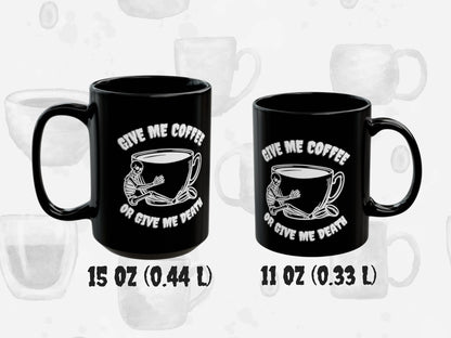 Give me Coffee Give me Death Gothic Aesthetic Skeleton Coffee Mug Coffee Lover Gift funny Coffee Mug Spooky Mug Halloween Mug Whimsigoth Mug