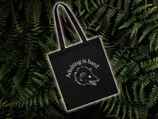 Adulting is hard possum Tote Bag Possum Mental Health Tote Bag Aesthetic Tote Bag Cute Animal Tote Bag Cool Tote Bag funny meme tote bag