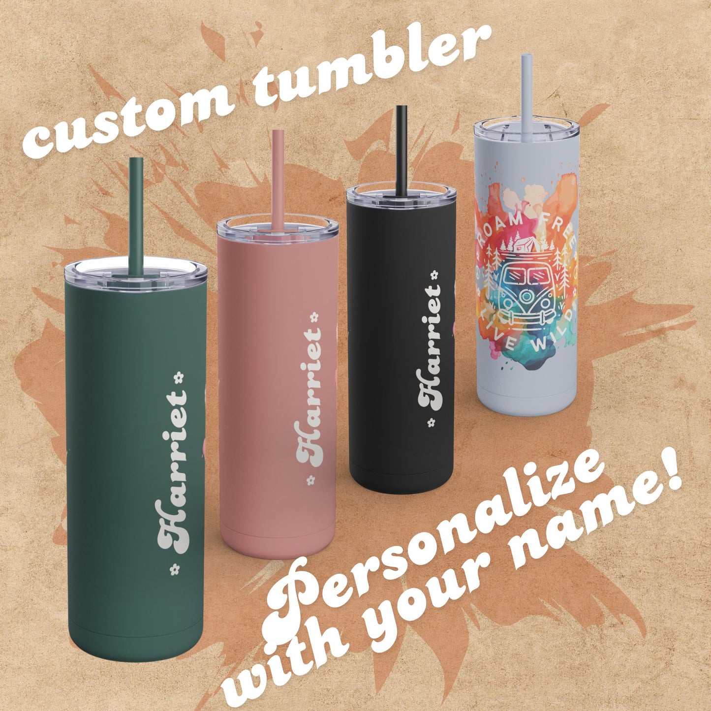 Vanlife custom tumbler, travel cute gift, adventurer gift Campervan Gift Camping Van Camper Outdoor Adventure VanLife bottle Travel Mug