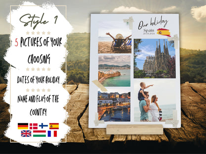 Custom holiday Collage, Printable Photo Collage Art Board Personalized Travel Memories, Travel Gift, Vacation Photo Art Print, Travel memory