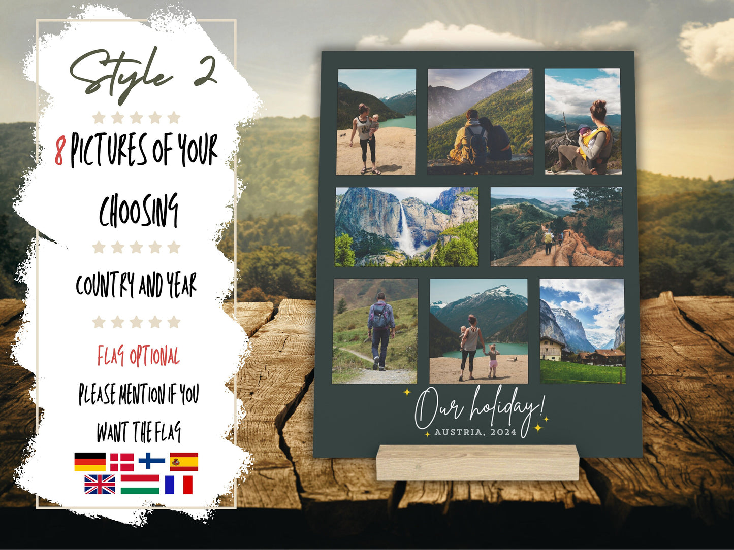 Custom holiday Collage, Printable Photo Collage Art Board Personalized Travel Memories, Travel Gift, Vacation Photo Art Print, Travel memory