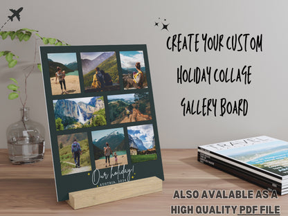 Custom holiday Collage, Printable Photo Collage Art Board Personalized Travel Memories, Travel Gift, Vacation Photo Art Print, Travel memory