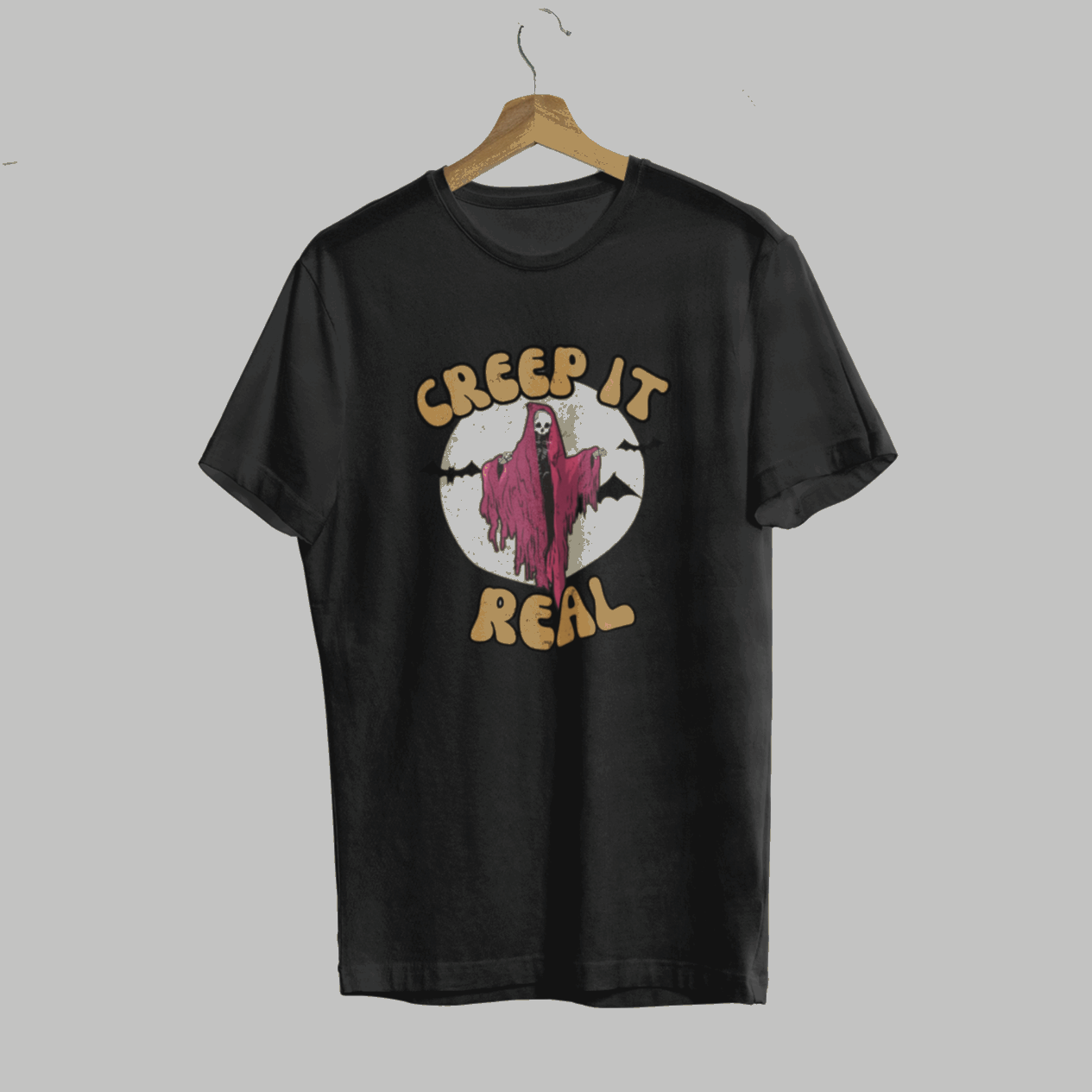 Creep it Real spooky t-shirt - Unisex Heavy Cotton Tee - Retro inspired creepy - t-shirt - Halloween inspired shirt